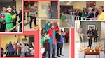 Photo collage of people in holiday attire enjoying multiple festivities.