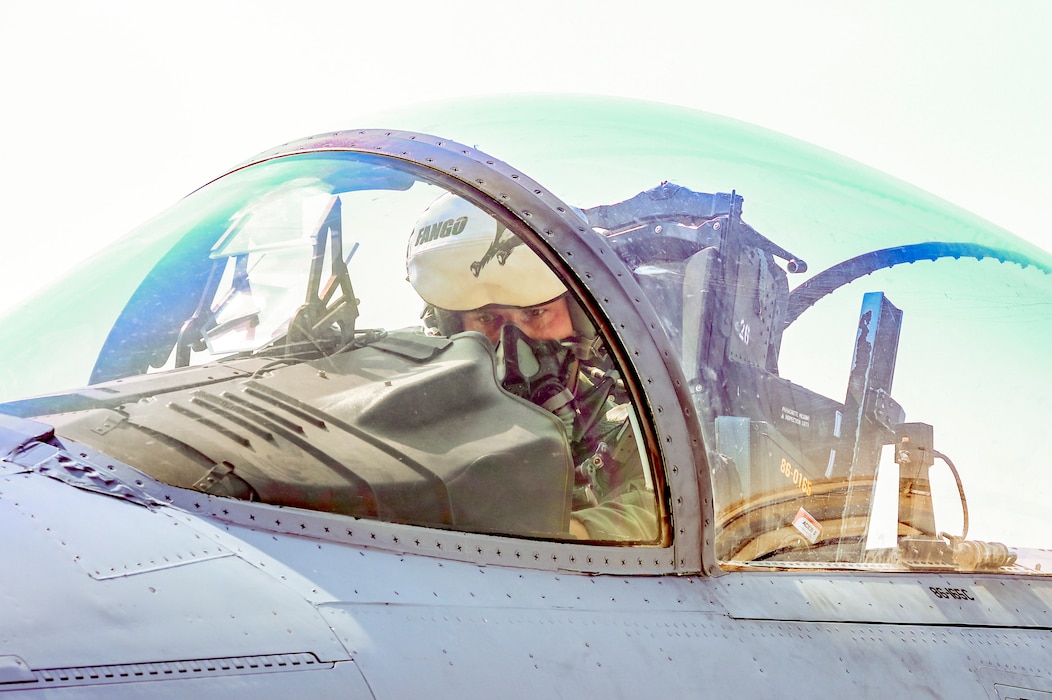 144th Fighter Wing F-15C Eagle pilot, Capt. Ben Rose, prepares his aircraft for a take off from Nellis Air Force Base, Nevada, Sept. 11, 2024.