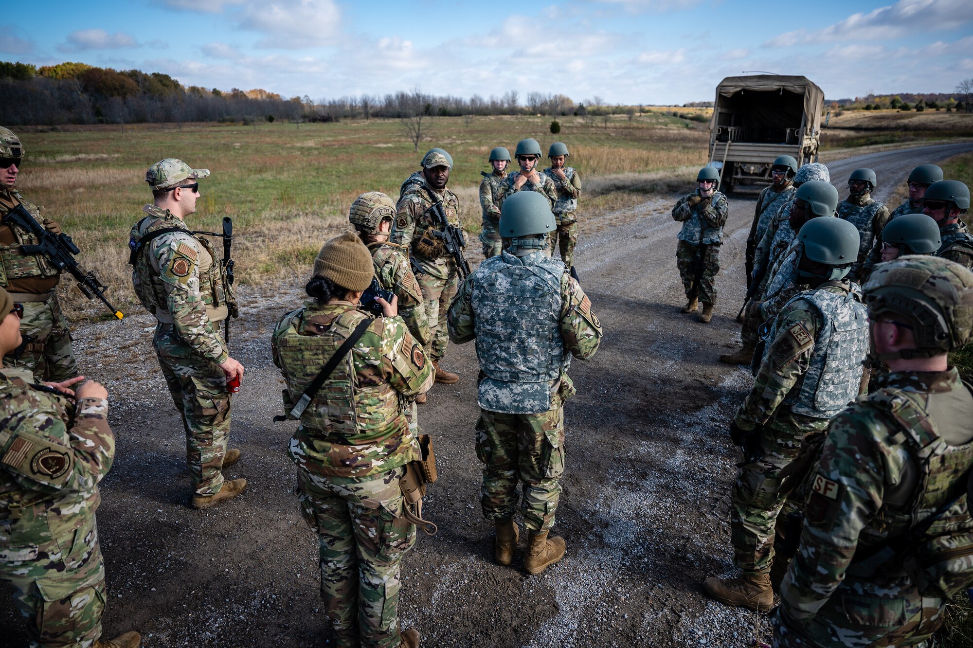 Citizen Airmen from the 932nd Airlift Wing participate in critical readiness training led by the 932nd Security Forces Squadron November 14 – 16, 2024, at Sparta Training Area, Sparta, Illinois. The training focused on preparation for a June Combat Readiness Exercise and Expeditionary Air Base certification, emphasizing "Shoot, Move, Communicate" tactics, vehicle operations, and defensive strategies. This training aligns with the Scott Initiative for Combined Operations and aims to strengthen the 932nd AW's ability to operate in contested, degraded, and operationally limited environments. (U.S. Air Force photo by Christopher Parr)