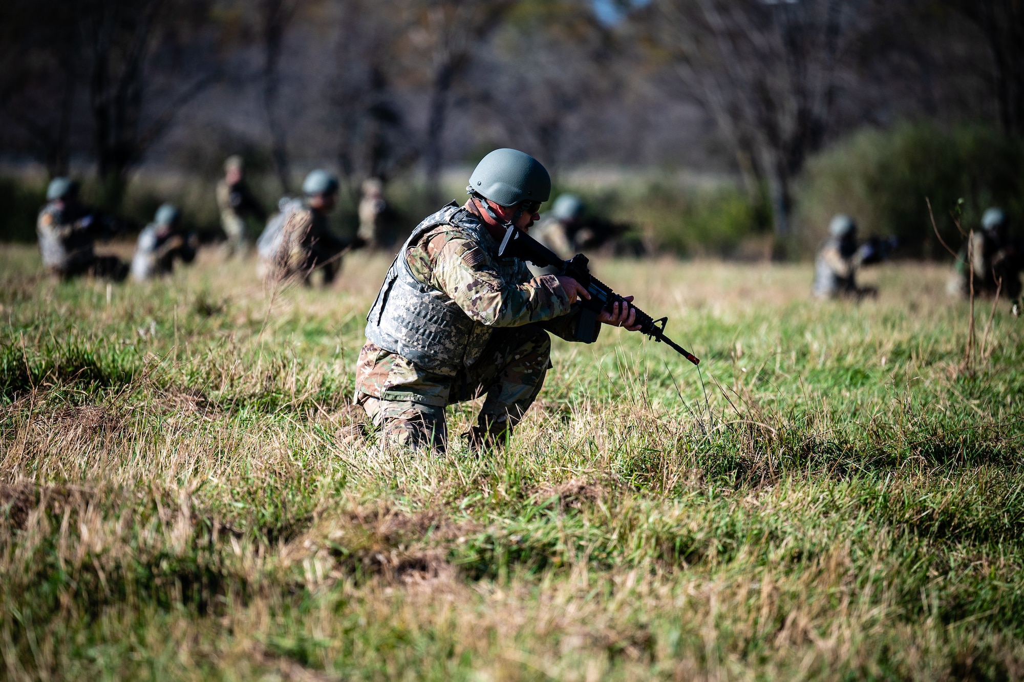 Citizen Airmen from the 932nd Airlift Wing participate in critical readiness training led by the 932nd Security Forces Squadron November 14 – 16, 2024, at Sparta Training Area, Sparta, Illinois. The training focused on preparation for a June Combat Readiness Exercise and Expeditionary Air Base certification, emphasizing "Shoot, Move, Communicate" tactics, vehicle operations, and defensive strategies. This training aligns with the Scott Initiative for Combined Operations and aims to strengthen the 932nd AW's ability to operate in contested, degraded, and operationally limited environments. (U.S. Air Force photo by Christopher Parr)
