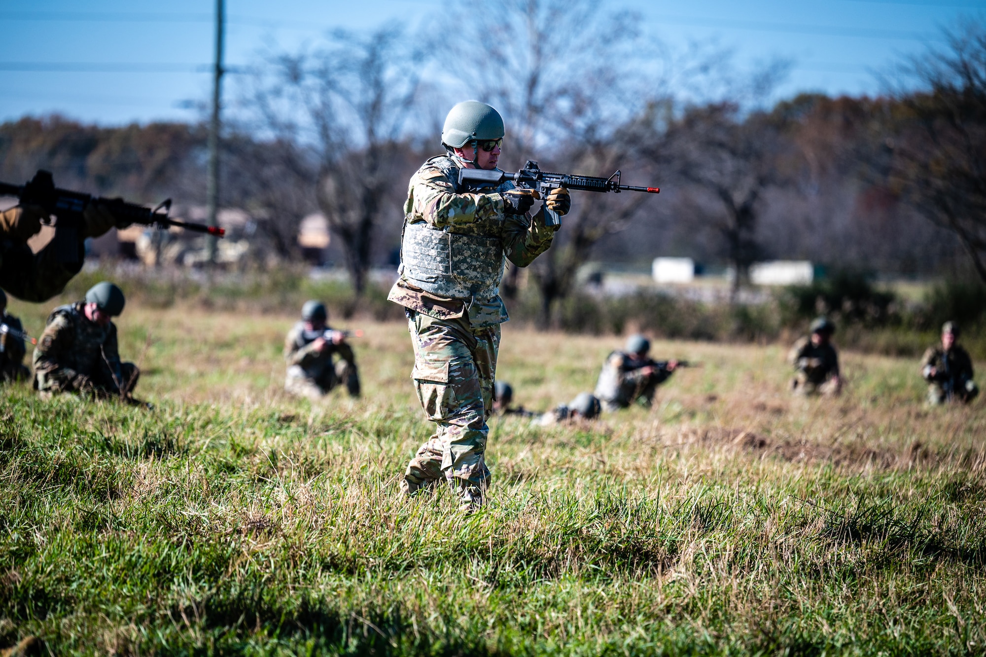 Citizen Airmen from the 932nd Airlift Wing participate in critical readiness training led by the 932nd Security Forces Squadron November 14 – 16, 2024, at Sparta Training Area, Sparta, Illinois. The training focused on preparation for a June Combat Readiness Exercise and Expeditionary Air Base certification, emphasizing "Shoot, Move, Communicate" tactics, vehicle operations, and defensive strategies. This training aligns with the Scott Initiative for Combined Operations and aims to strengthen the 932nd AW's ability to operate in contested, degraded, and operationally limited environments. (U.S. Air Force photo by Christopher Parr)