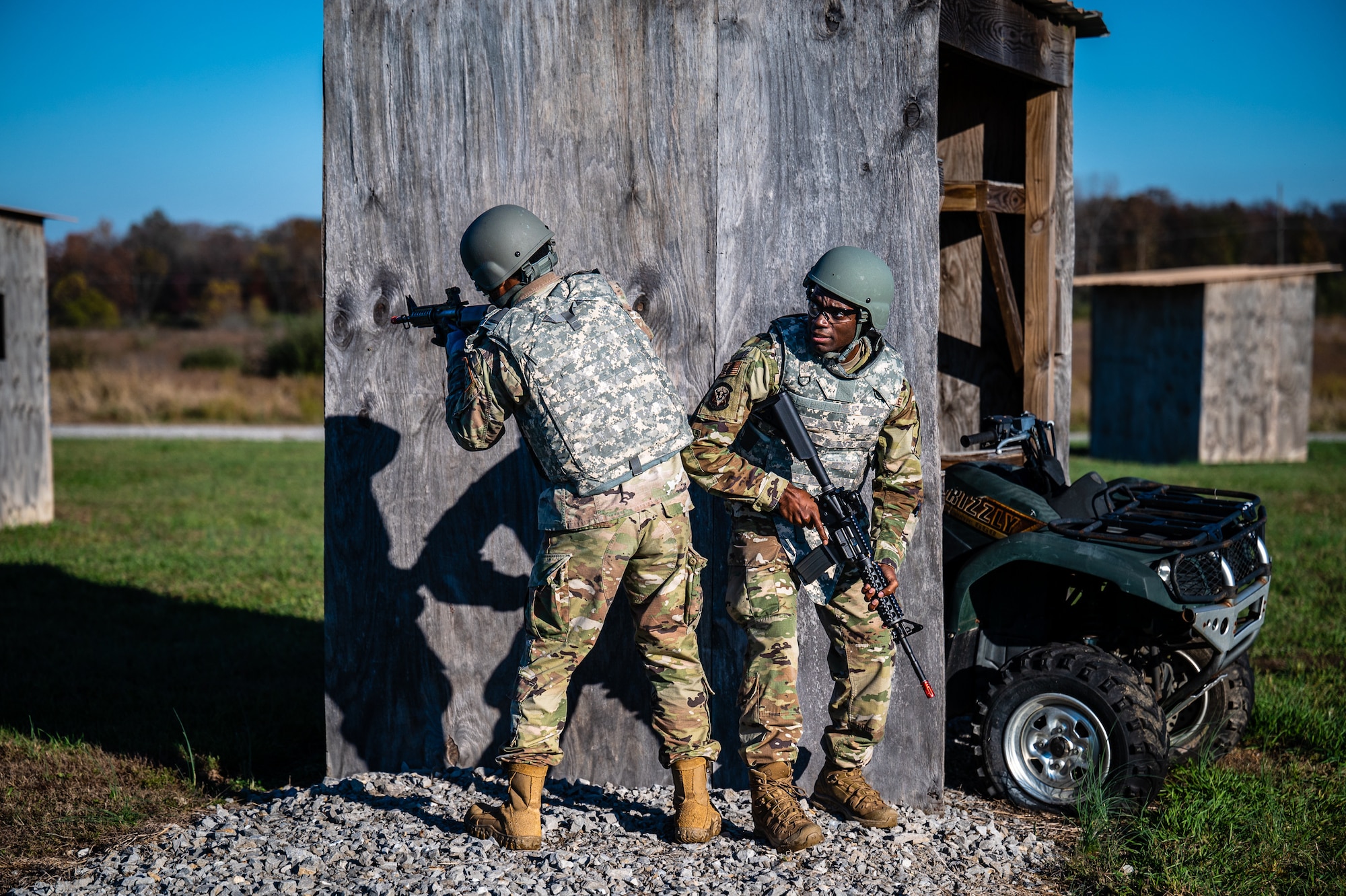 Citizen Airmen from the 932nd Airlift Wing participate in critical readiness training led by the 932nd Security Forces Squadron November 14 – 16, 2024, at Sparta Training Area, Sparta, Illinois. The training focused on preparation for a June Combat Readiness Exercise and Expeditionary Air Base certification, emphasizing "Shoot, Move, Communicate" tactics, vehicle operations, and defensive strategies. This training aligns with the Scott Initiative for Combined Operations and aims to strengthen the 932nd AW's ability to operate in contested, degraded, and operationally limited environments. (U.S. Air Force photo by Christopher Parr)