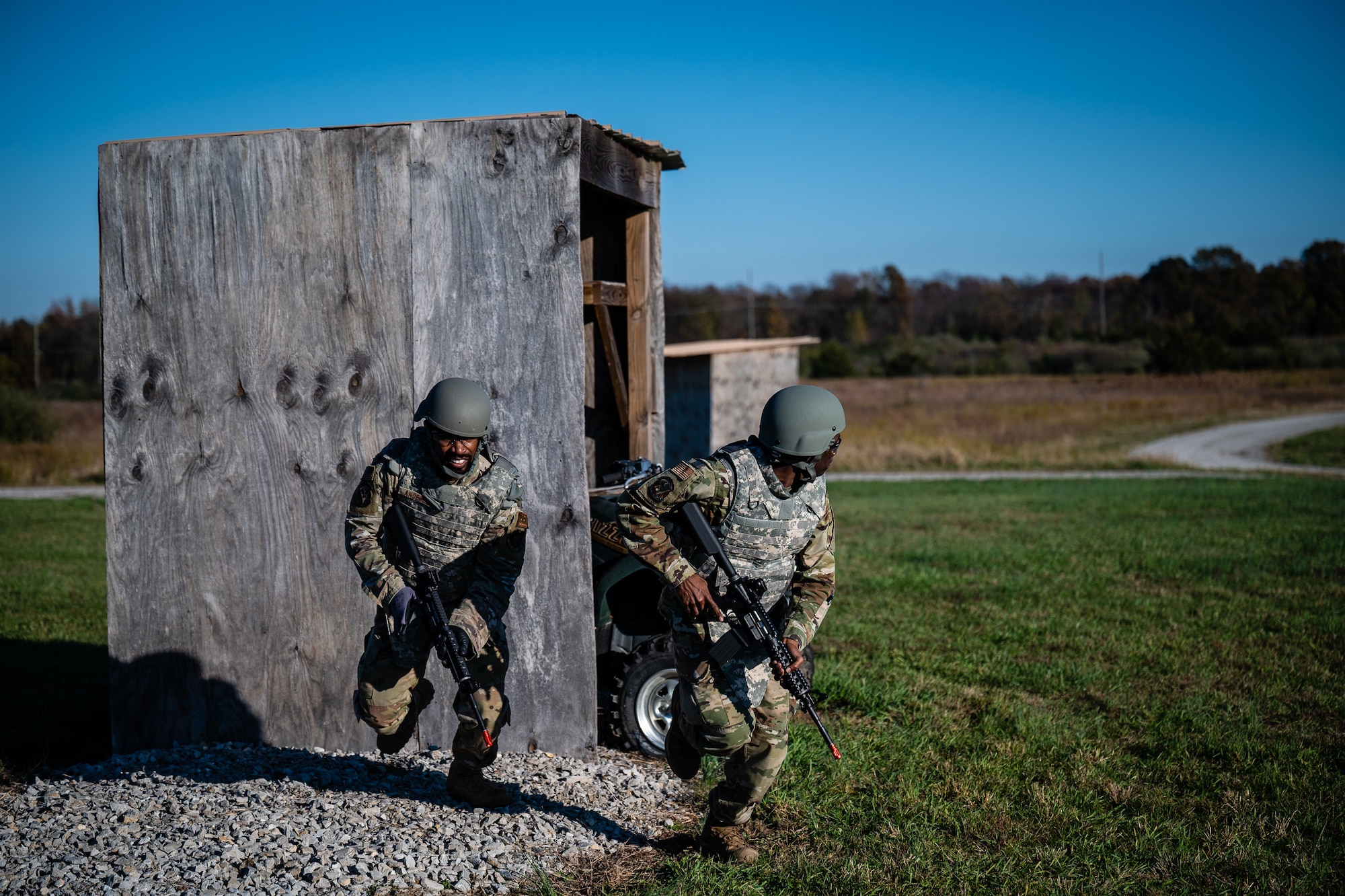 Citizen Airmen from the 932nd Airlift Wing participate in critical readiness training led by the 932nd Security Forces Squadron November 14 – 16, 2024, at Sparta Training Area, Sparta, Illinois. The training focused on preparation for a June Combat Readiness Exercise and Expeditionary Air Base certification, emphasizing "Shoot, Move, Communicate" tactics, vehicle operations, and defensive strategies. This training aligns with the Scott Initiative for Combined Operations and aims to strengthen the 932nd AW's ability to operate in contested, degraded, and operationally limited environments. (U.S. Air Force photo by Christopher Parr)