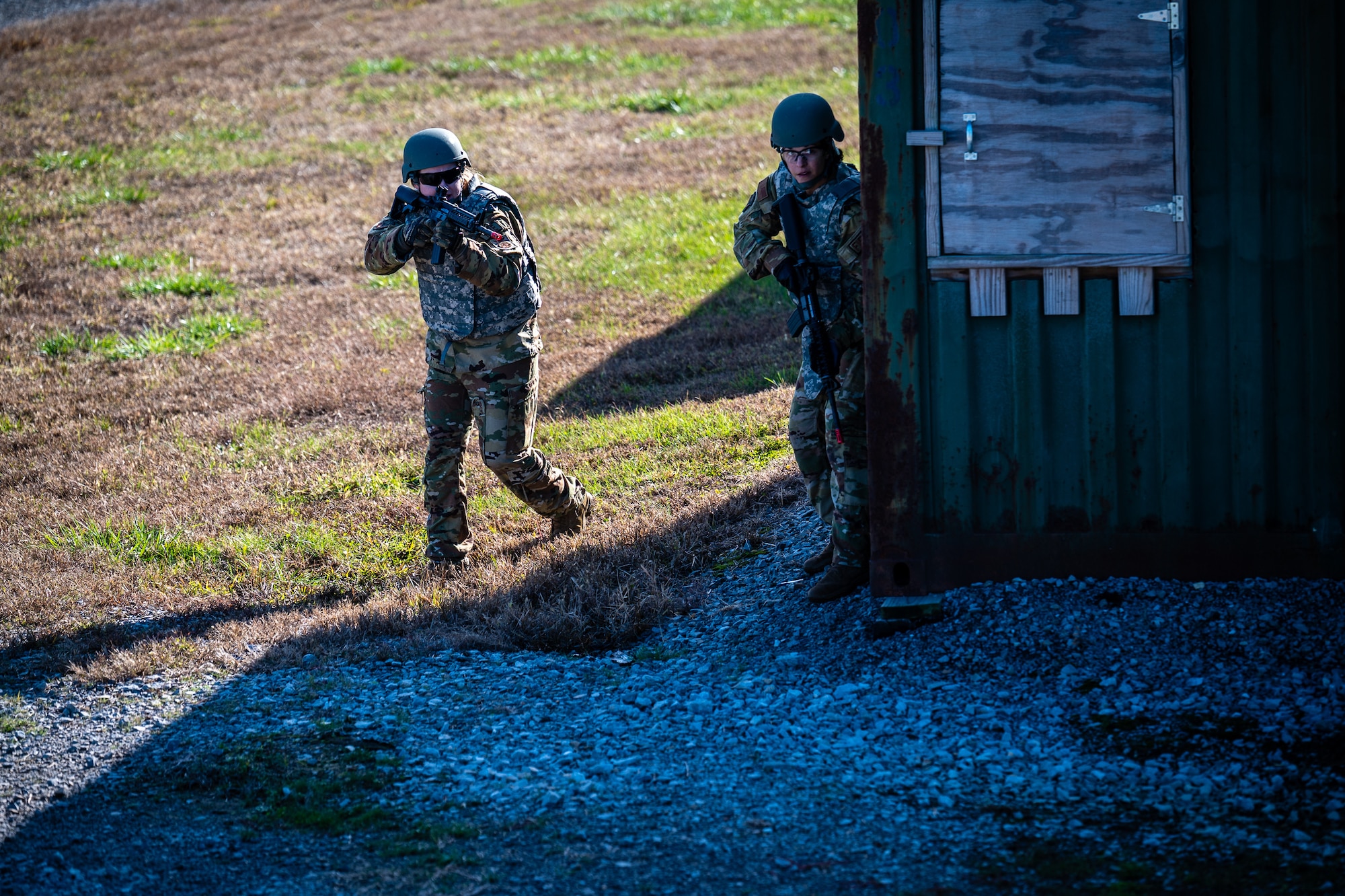 Citizen Airmen from the 932nd Airlift Wing participate in critical readiness training led by the 932nd Security Forces Squadron November 14 – 16, 2024, at Sparta Training Area, Sparta, Illinois. The training focused on preparation for a June Combat Readiness Exercise and Expeditionary Air Base certification, emphasizing "Shoot, Move, Communicate" tactics, vehicle operations, and defensive strategies. This training aligns with the Scott Initiative for Combined Operations and aims to strengthen the 932nd AW's ability to operate in contested, degraded, and operationally limited environments. (U.S. Air Force photo by Christopher Parr)
