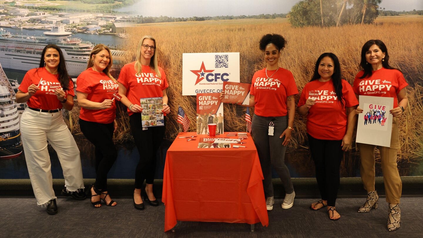 USACE Jacksonville District Combined Federal Campaign Key Workers set the stage for change by spreading the word on how generosity can support the causes you care about. (USACE photo by Ty Erickson)