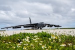 Photo of a B-52 Stratfortress on the flight line