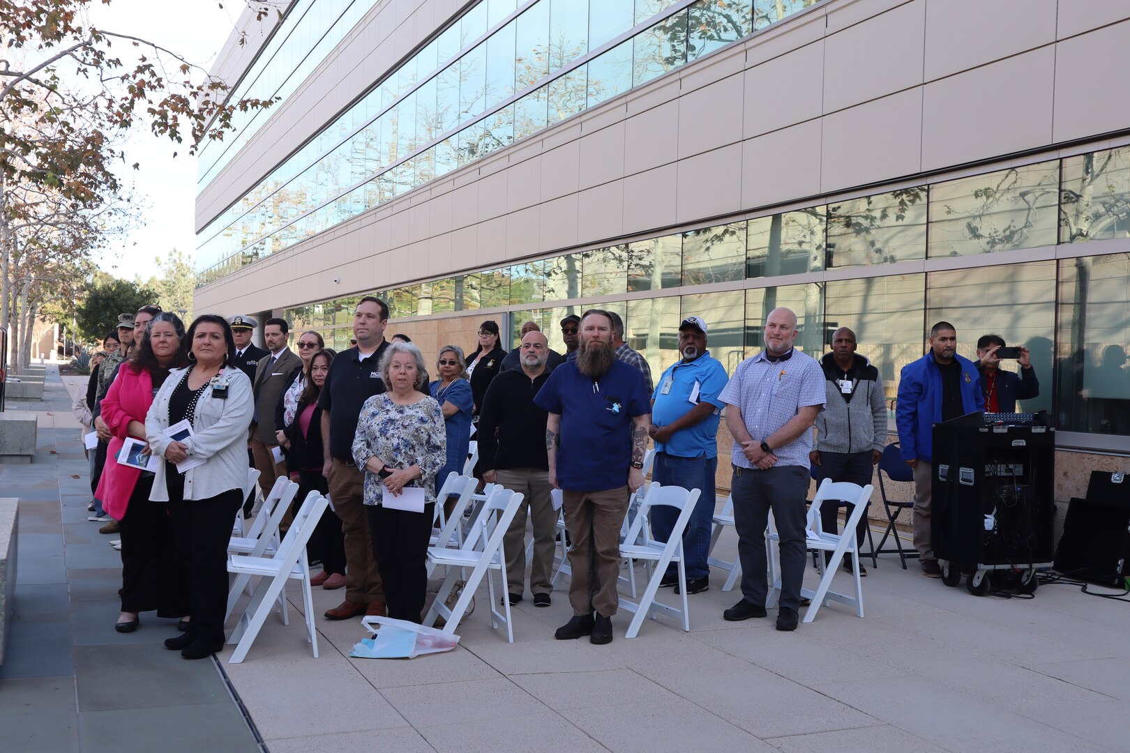 Plank owners from the current Naval Hospital Camp Pendleton were given special seating for their participation in the celebration of the 10-Year Anniversary of the grand opening of the facility held aboard Marine Corps Base Camp Pendleton on Jan. 30, 2024.