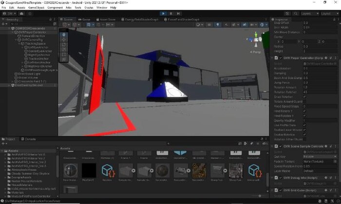 Students from William J. Palmer high school test a project during their Science, Technology, Engineering, and Mathematics (STEM) team build season kickoff focused on honing Virtual Reality (VR) technology. Students created the VR experience (seen on the screen in the photo) using two headsets donated to the school by two leading corporations in the technology sector. Students receive mentorship through U.S. Navy Strategic Systems Programs Project Management Office for Flight Systems (SPF). Employees from SSP sites, like SPF, are heavily involved in nationwide naval STEM outreach, volunteering to provide mentorship and sponsorship in local communities where their sites or commands are located.
