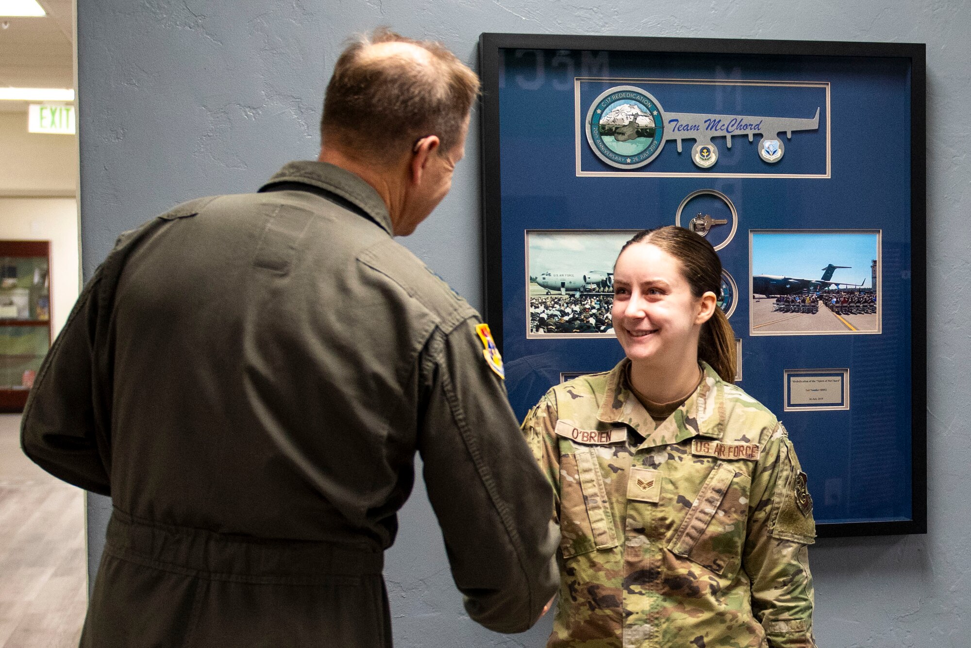 U.S. Air Force Maj. Gen. Corey Martin, 18th Air Force commander, meets with Team McChord leaders and Airmen at Joint Base Lewis-McChord, Washington, Jan. 26, 2024. The goal of Martin’s visit was to learn about Team McChord’s initiatives, accomplishments, goals for the upcoming year and to recognize exceptional performers. The tour presented Martin with insight on the 62d Airlift Wing’s readiness and ability to execute today’s global airlift mission.