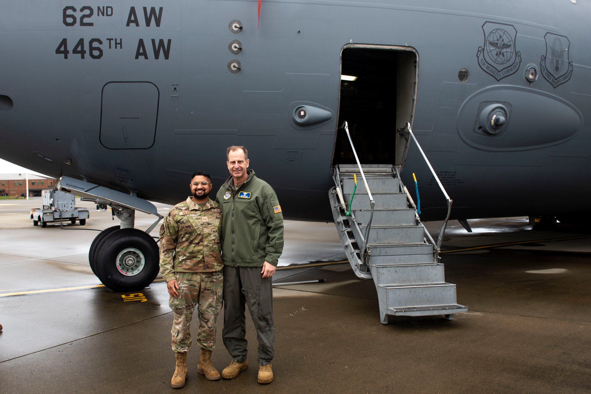 U.S. Air Force Maj. Gen. Corey Martin, 18th Air Force commander, meets with Team McChord leaders and Airmen at Joint Base Lewis-McChord, Washington, Jan. 26, 2024. The goal of Martin’s visit was to learn about Team McChord’s initiatives, accomplishments, goals for the upcoming year and to recognize exceptional performers. The tour presented Martin with insight on the 62d Airlift Wing’s readiness and ability to execute today’s global airlift mission.
