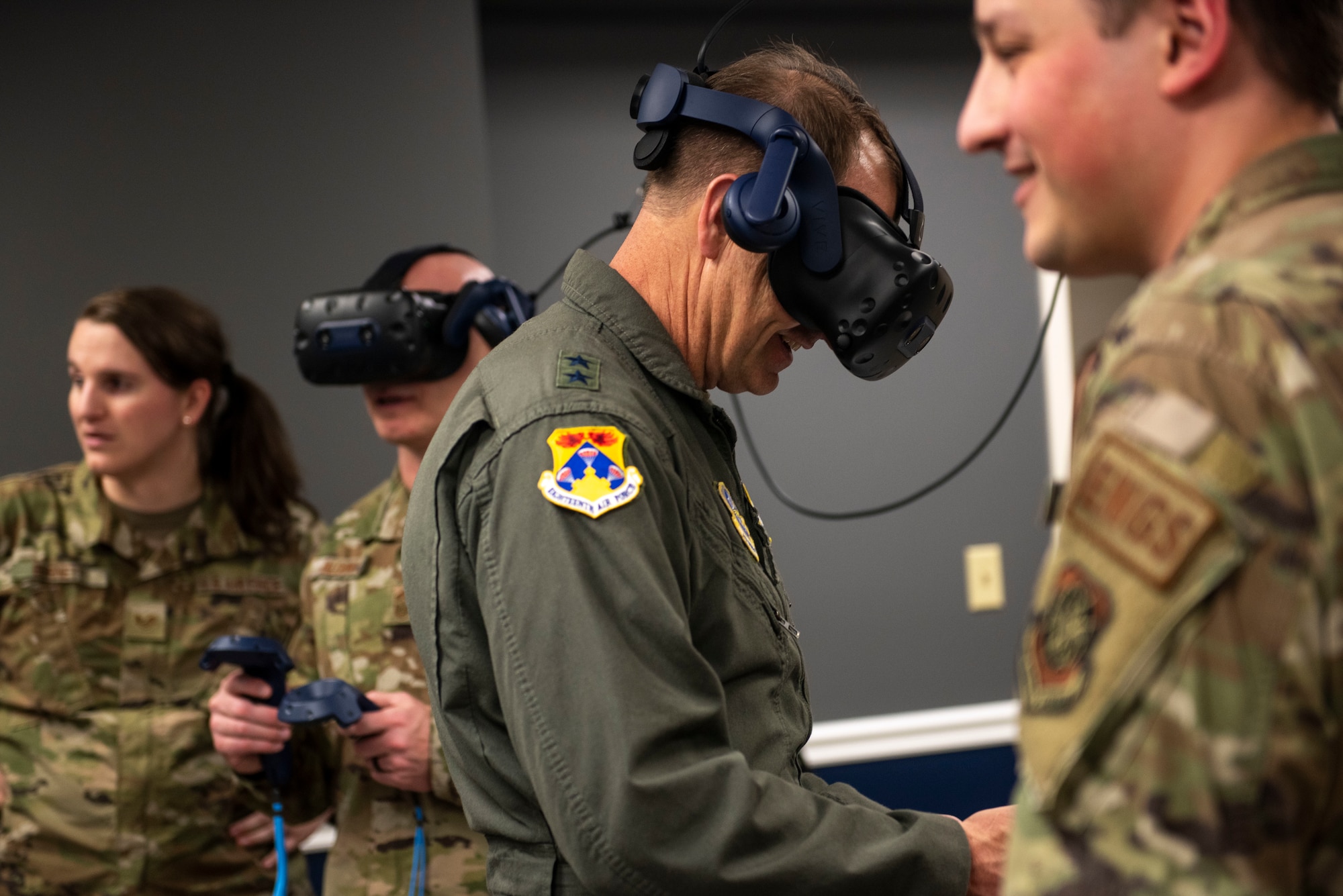 U.S. Air Force Maj. Gen. Corey Martin, 18th Air Force commander, meets with Team McChord leaders and Airmen at Joint Base Lewis-McChord, Washington, Jan. 26, 2024. The goal of Martin’s visit was to learn about Team McChord’s initiatives, accomplishments, goals for the upcoming year and to recognize exceptional performers. The tour presented Martin with insight on the 62d Airlift Wing’s readiness and ability to execute today’s global airlift mission.