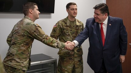 Some 300 Soldiers from the 34th Division Sustainment Brigade and the 433rd Signal Company based in Chicago’s northwest side were mobilized for a year-long mission in the Middle East on Saturday, Jan. 27, during a ceremony at the Wintrust Arena in Chicago.