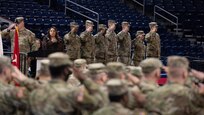 Some 300 Soldiers from the 34th Division Sustainment Brigade and the 433rd Signal Company based in Chicago’s northwest side were mobilized for a year-long mission in the Middle East on Saturday, Jan. 27, during a ceremony at the Wintrust Arena in Chicago.