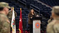 Some 300 Soldiers from the 34th Division Sustainment Brigade and the 433rd Signal Company based in Chicago’s northwest side were mobilized for a year-long mission in the Middle East on Saturday, Jan. 27, during a ceremony at the Wintrust Arena in Chicago.