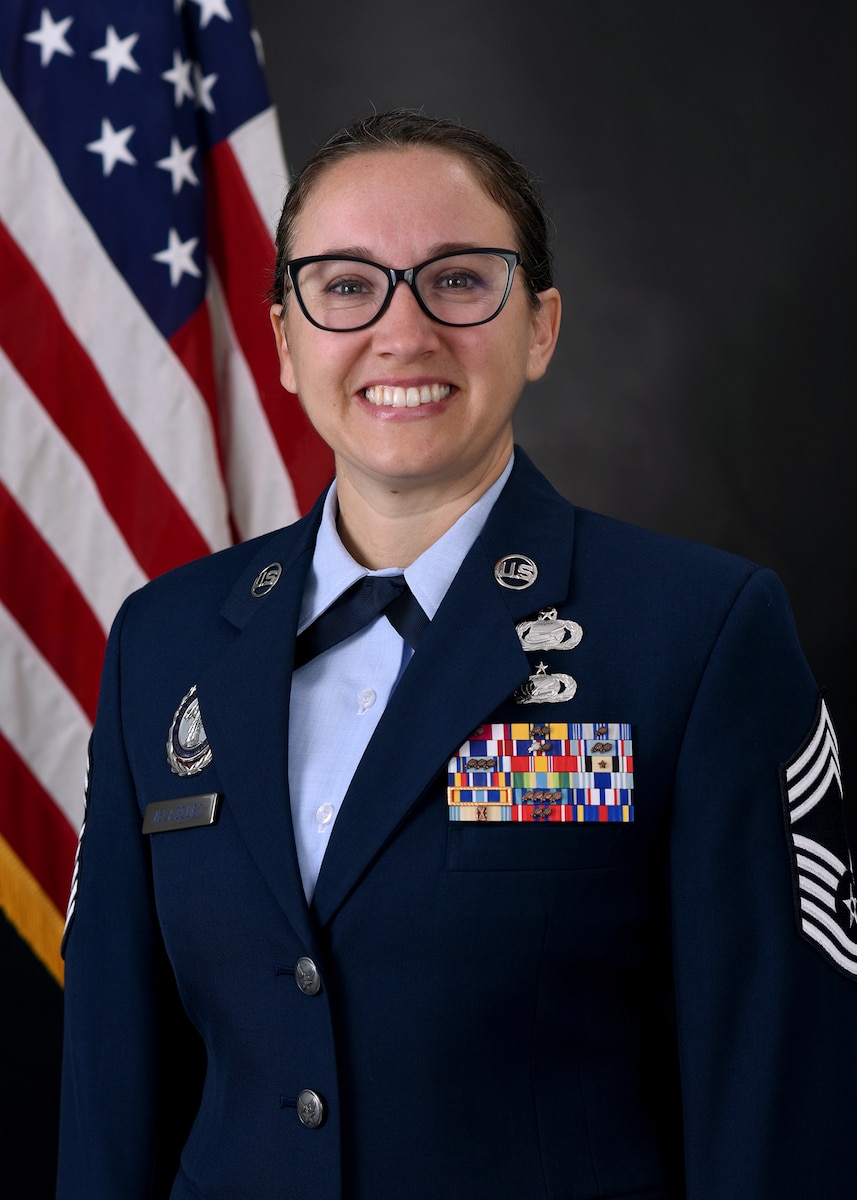Official photo of Command Chief Master Sgt. Rebecca Velazquez