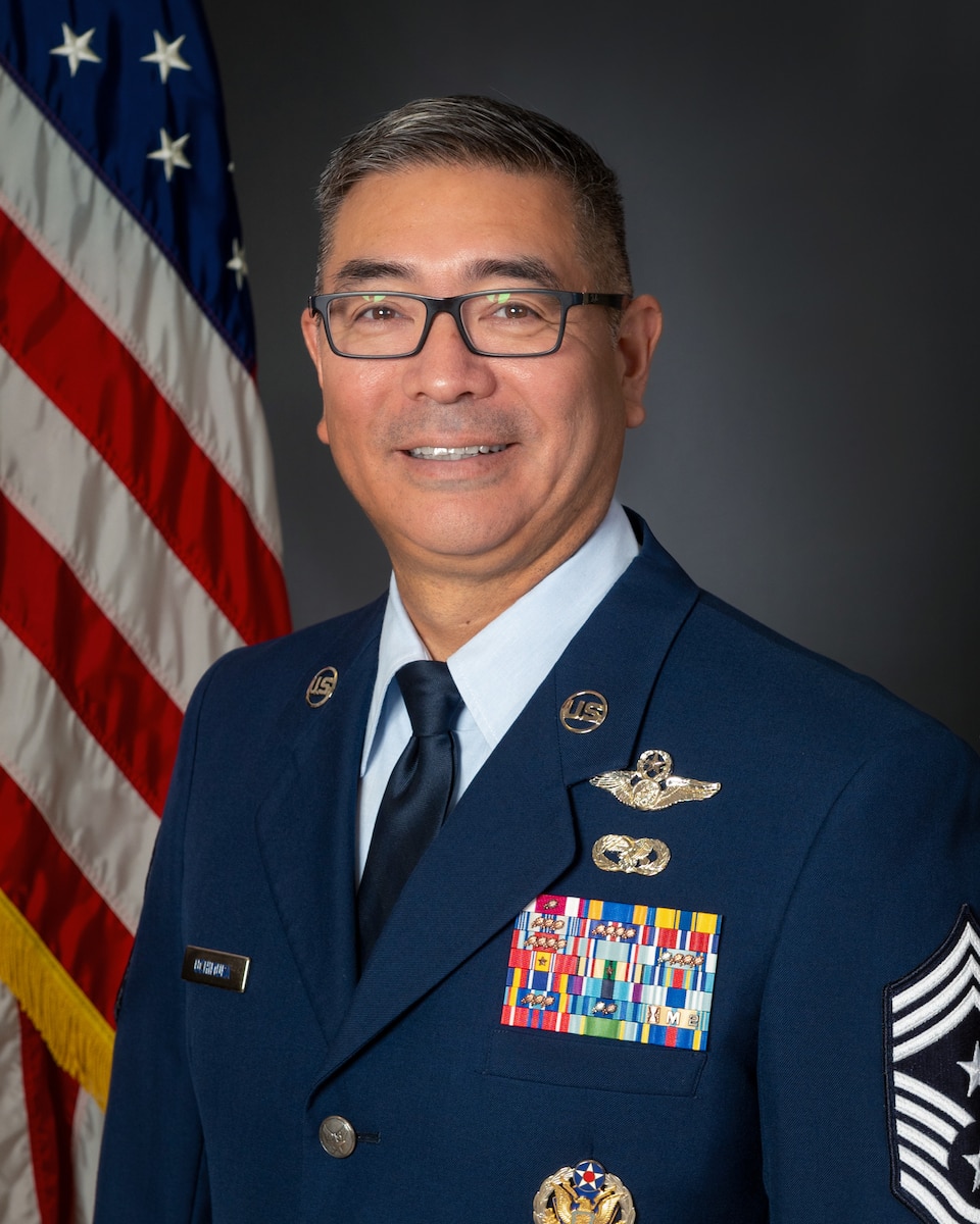 A portrait of Chief Master Sgt. Kurt K. Uchimura, 154th Wing Command Chief