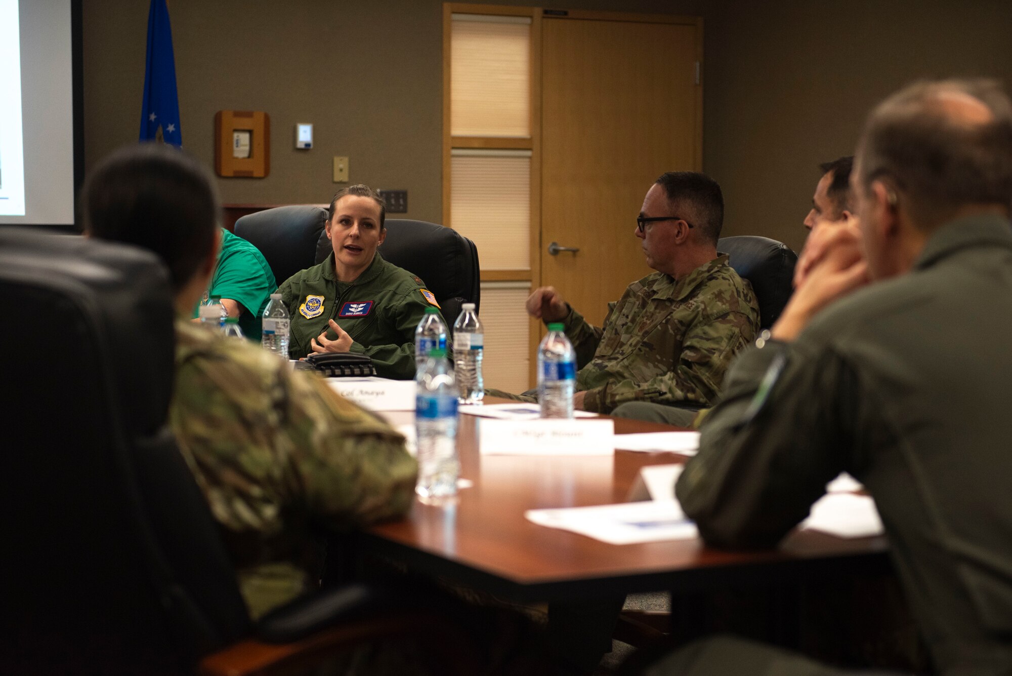 U.S. Air Force Maj. Gen. Corey Martin, 18th Air Force commander, meets with Team McChord leaders and Airmen at Joint Base Lewis-McChord, Washington, Jan. 26, 2024. The goal of Martin’s visit was to learn about Team McChord’s initiatives, accomplishments, goals for the upcoming year and to recognize exceptional performers. The tour presented Martin with insight on the 62d Airlift Wing’s readiness and ability to execute today’s global airlift mission.