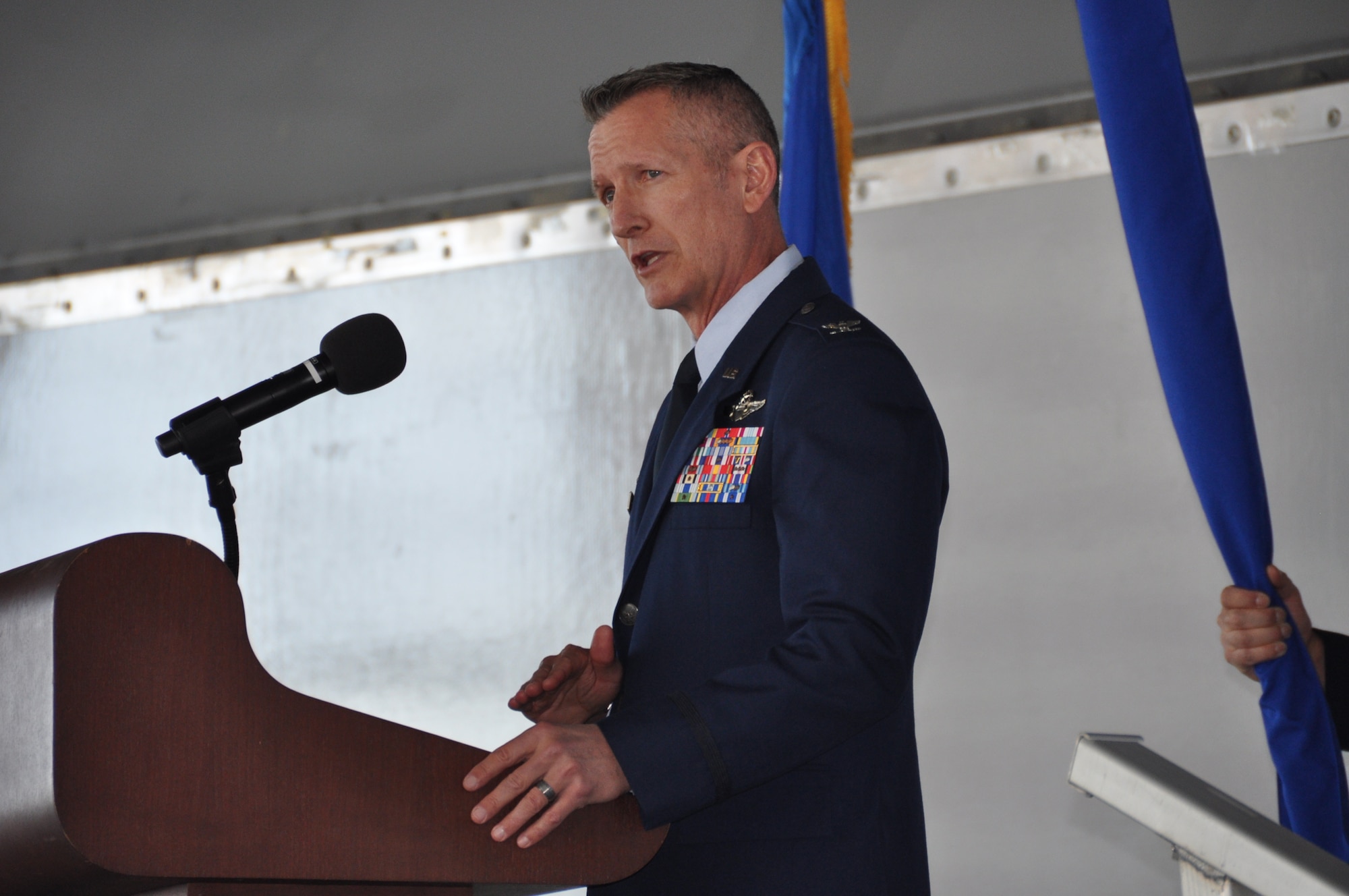 a man speaks to a crowd