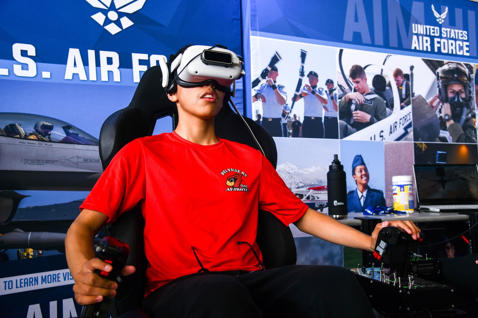 young student experiencing virtual reality goggles