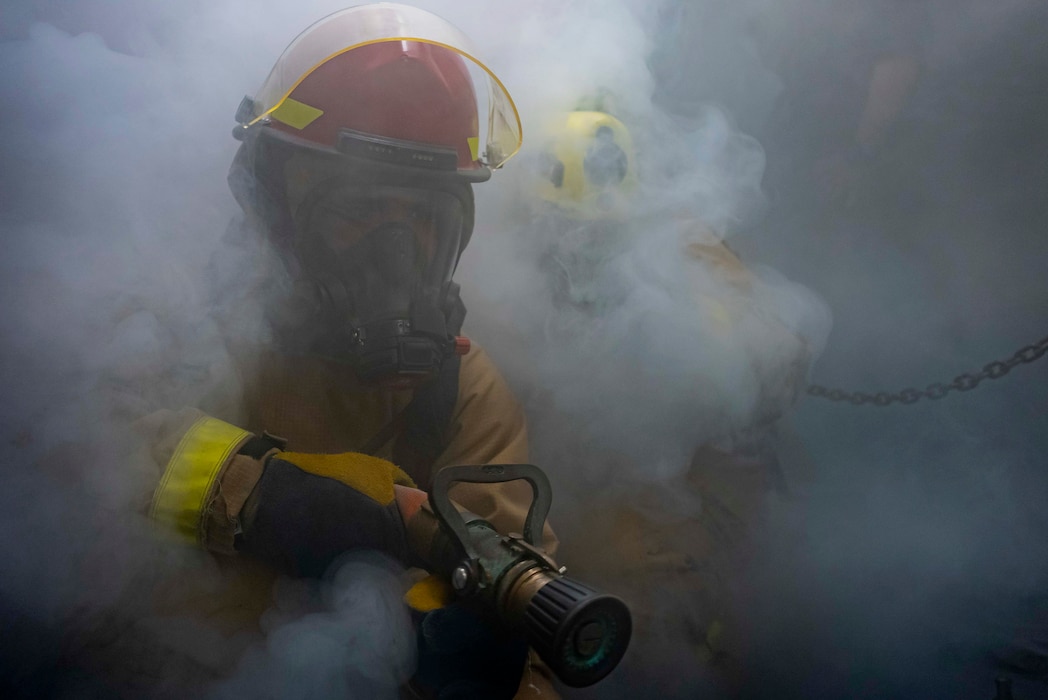 A general quarters drill aboard USS Princeton (CG 59).