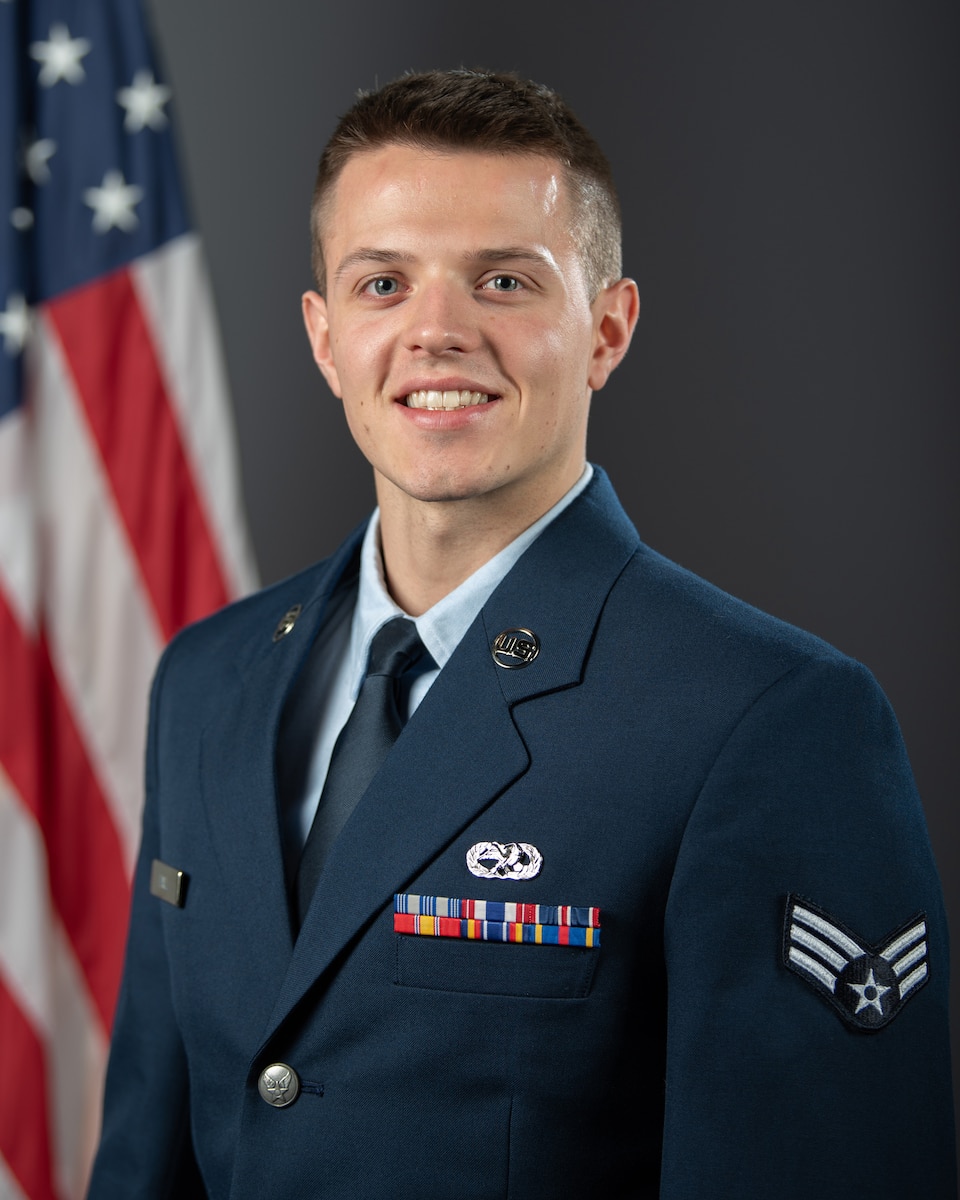Senior Airman Ethan Hall is the Kentucky Air National Guard’s 2023 Airman of the Year. He will be honored Feb. 10, 2024, during the Airman’s Gala, to be held at the Crowne Plaza Louisville Airport Exposition Center in Louisville, Ky. (U.S. Air National Guard photo by Phil Speck)