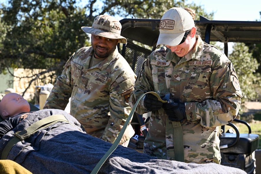 Operation AGILE Medic, a week-long exercise at Joint Base San Antonio-Camp Bullis, Texas, was a Tri-Service medical training exercise that immersed military medics in the seamless process of transporting patients from the Expeditionary Medical Support unit to the En Route Patient Staging System team, and further to Air Evacuation and Critical Care Air Transport Teams, and vice versa.