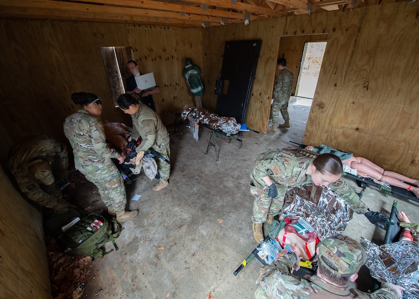 The 316th Medical Group Ground Surgical Team operates in a simulated surgical operating room at Joint Base Andrews, Md., Jan. 25, 2024.