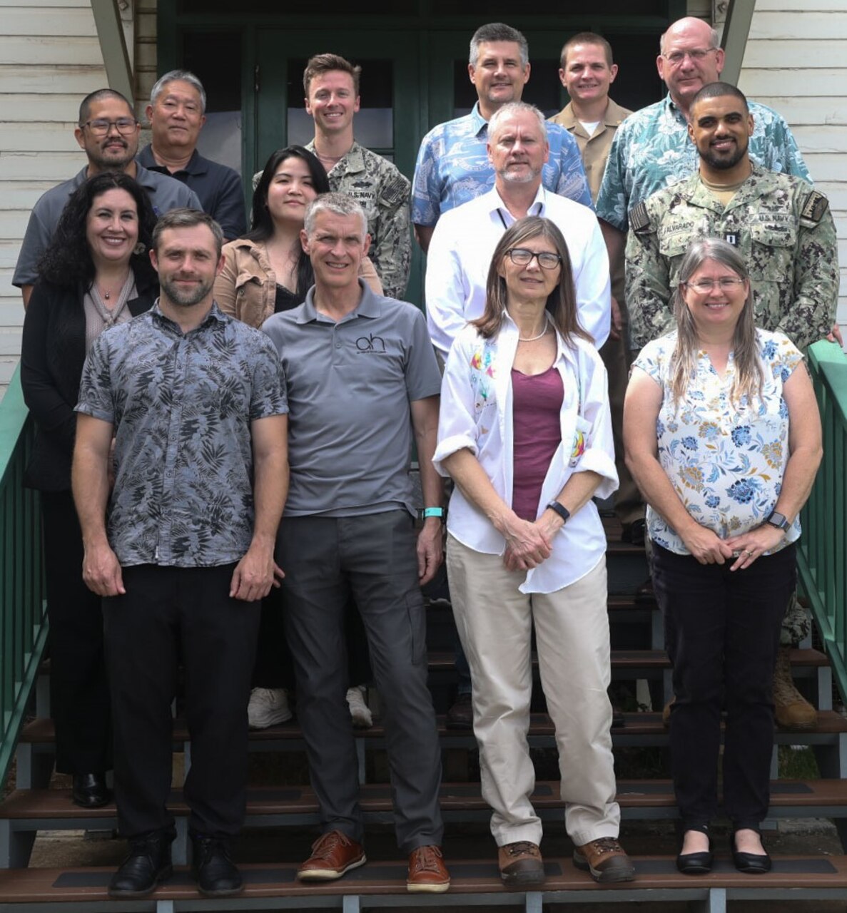 Drinking water experts from Navy Closure Task Force - Red Hill (NCTF-RH) and Navy and Marine Corps Force Health Protection Command take a group photo at NCTF-RH Headquarters at Joint Base Pearl Harbor-Hickam, Hawaii Jan. 31. NCTF-RH is committed to working with government agencies and community stakeholders to close the Red Hill Bulk Fuel Storage Facility safely and deliberately in compliance with all federal, state, and local laws, policies and regulations