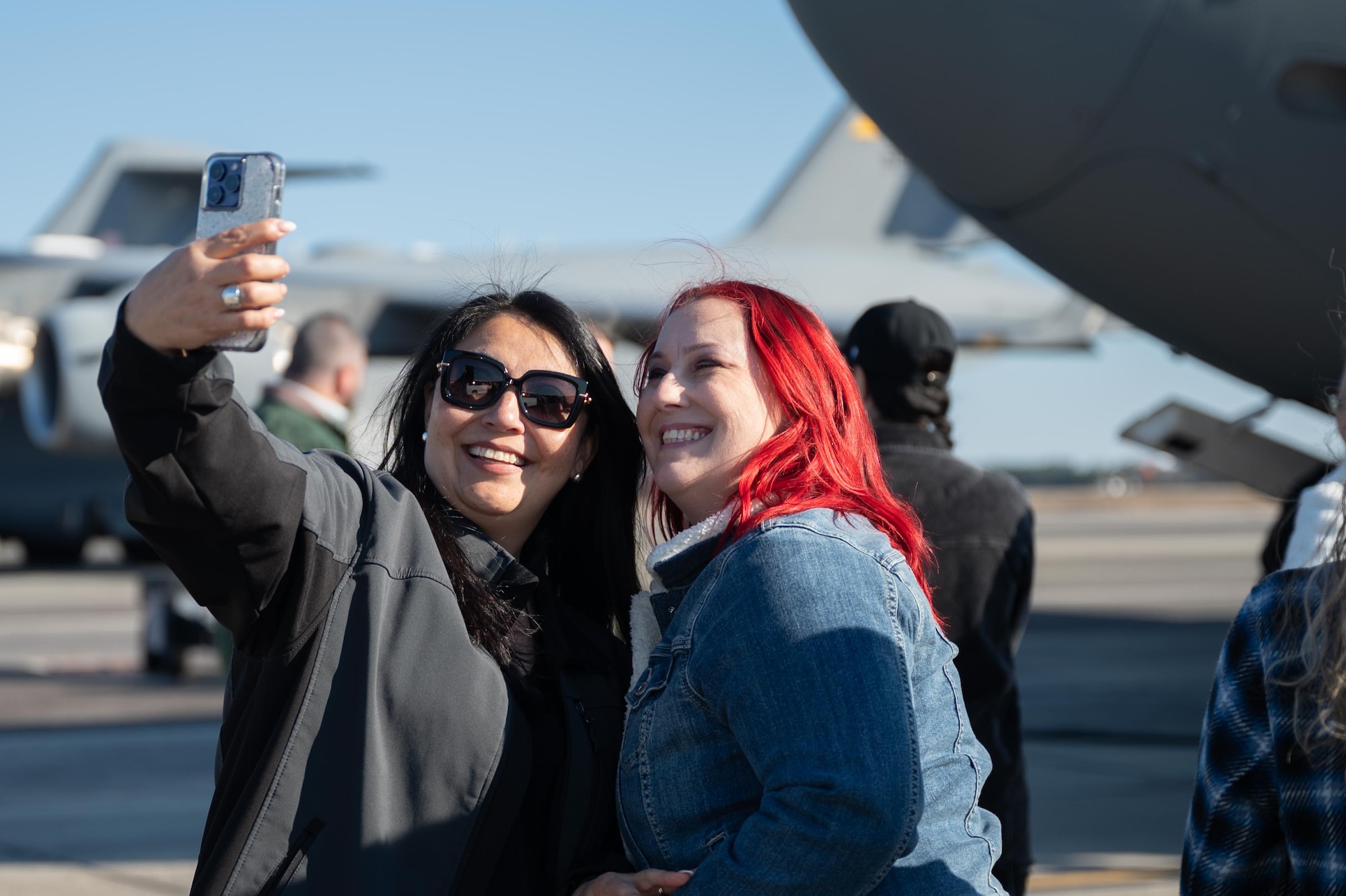 Reserve Citizen Airmen from the Air Force Reserve 315th Airlift Wing demonstrated C-17 Globemaster III tactical airlift capabilities before an audience that included spouses of wing Airmen during a Unit Training Assembly at Joint Base Charleston, South Carolina, Feb. 3, 2024. During the demonstration, the aircrew performed short takeoff and assault landing at North Auxiliary Field, near Orangeburg, South Carolina. (U.S. Air Force photo by Staff Sgt. Haley Phillips)
