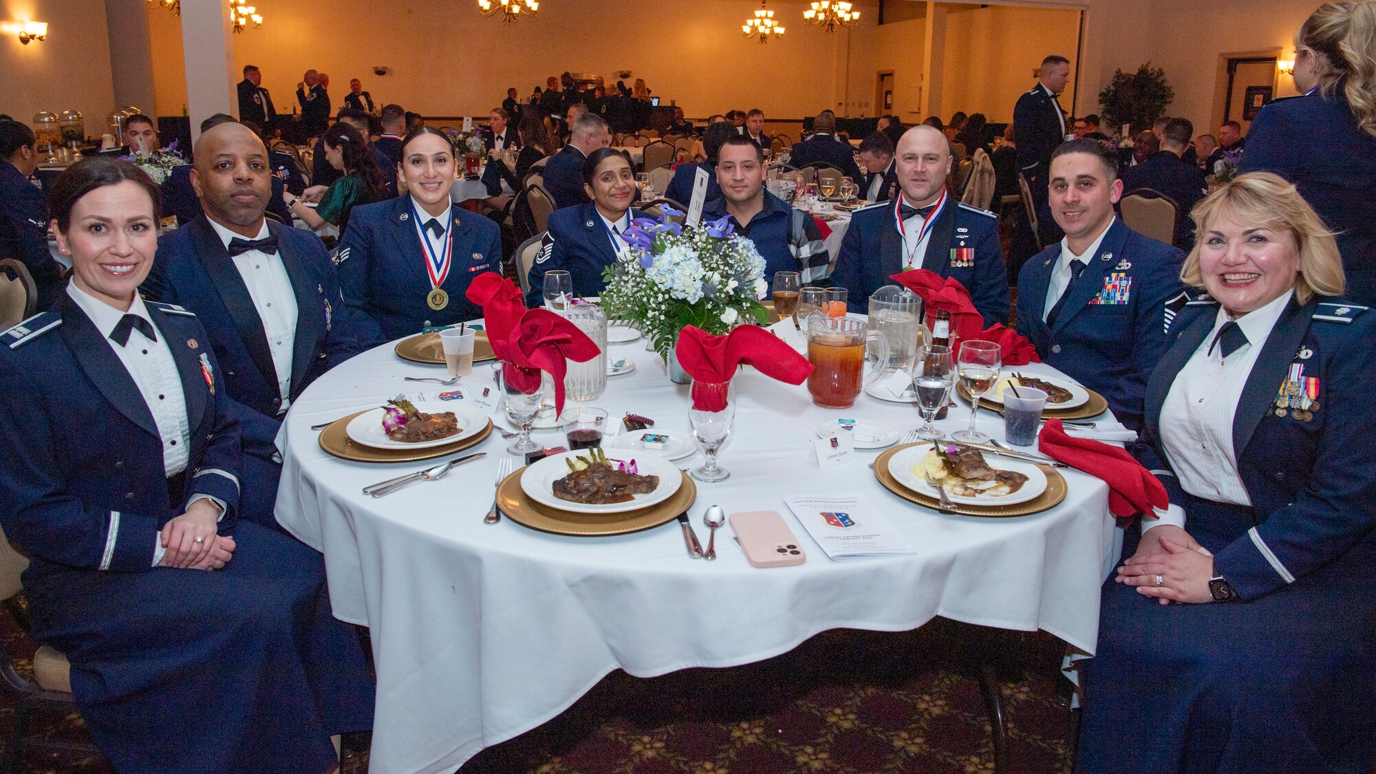 Reserve Citizen Airmen from the 514th Air Mobility Wing, attend the 2023 Annual Awards Banquet, at Tommy B’s at Joint Base McGuire-Dix-Lakehurst, N.J., Feb. 3, 2024. The annual event recognizes enlisted and commissioned Airmen, civilian employees, and volunteer Key Spouses for outstanding performance.