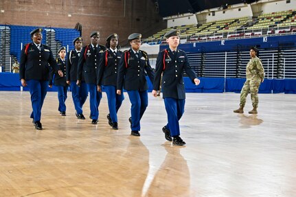 Junior Reserve Officers' Training Corps (JROTC) teams from a dozen D.C. metropolitan area schools competed in the 2024 JROTC “Best of the Best” Drill Competition at the D.C. Armory, Jan. 27, 2024. The regional qualifier is a collaboration between D.C. Public Schools, D.C. Government Operations.