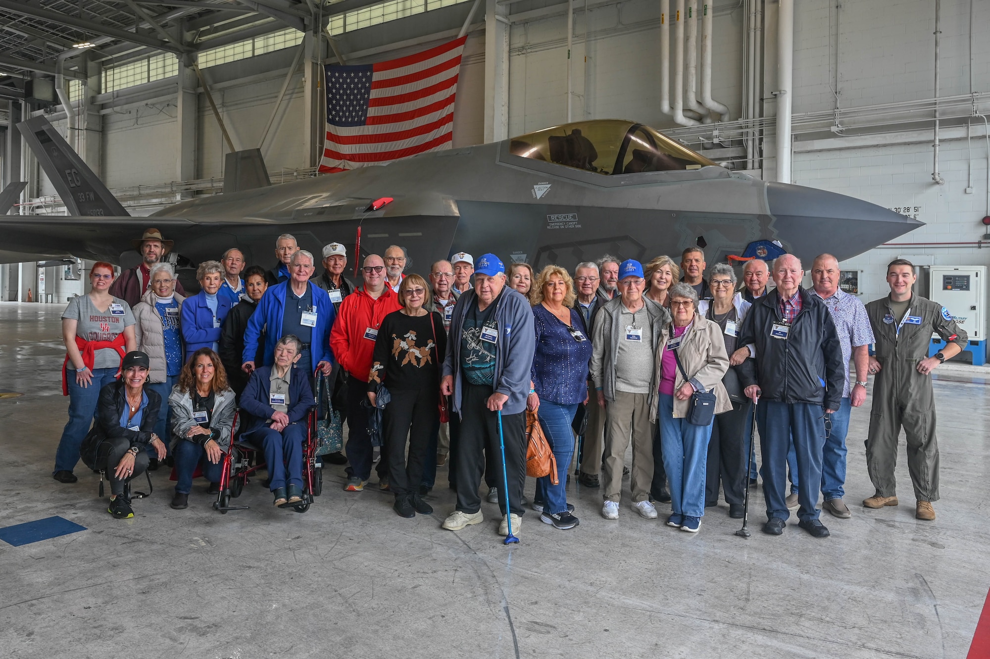 United States Air Force Academy class of 1959 toured the 33rd Fighter Wing and received a mission brief, viewed an F-35 and toured the Academic Training Center.