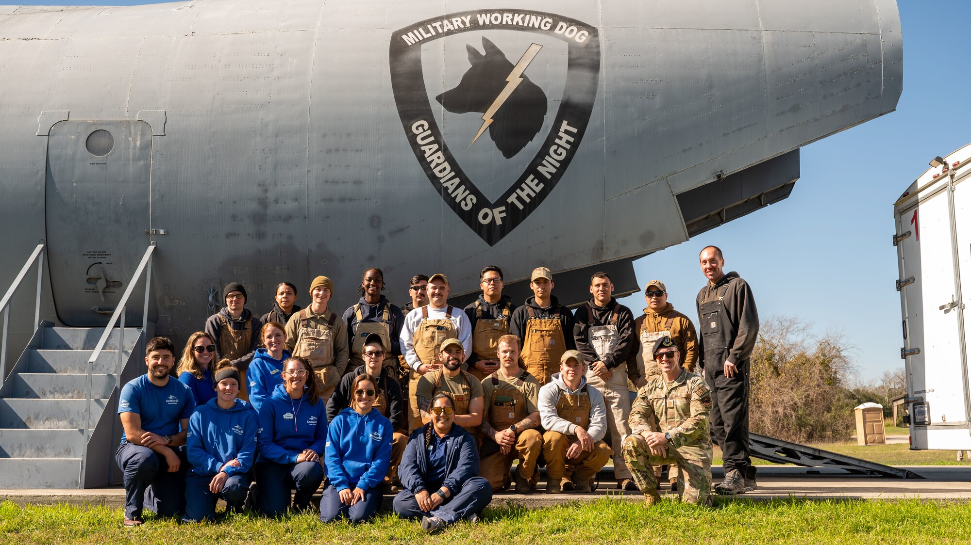 Dog Handlers assigned to the 341st Training Squadron and SeaWorld instructors participate in a cross-training collaboration on Jan. 11 and Jan. 19, 2024.