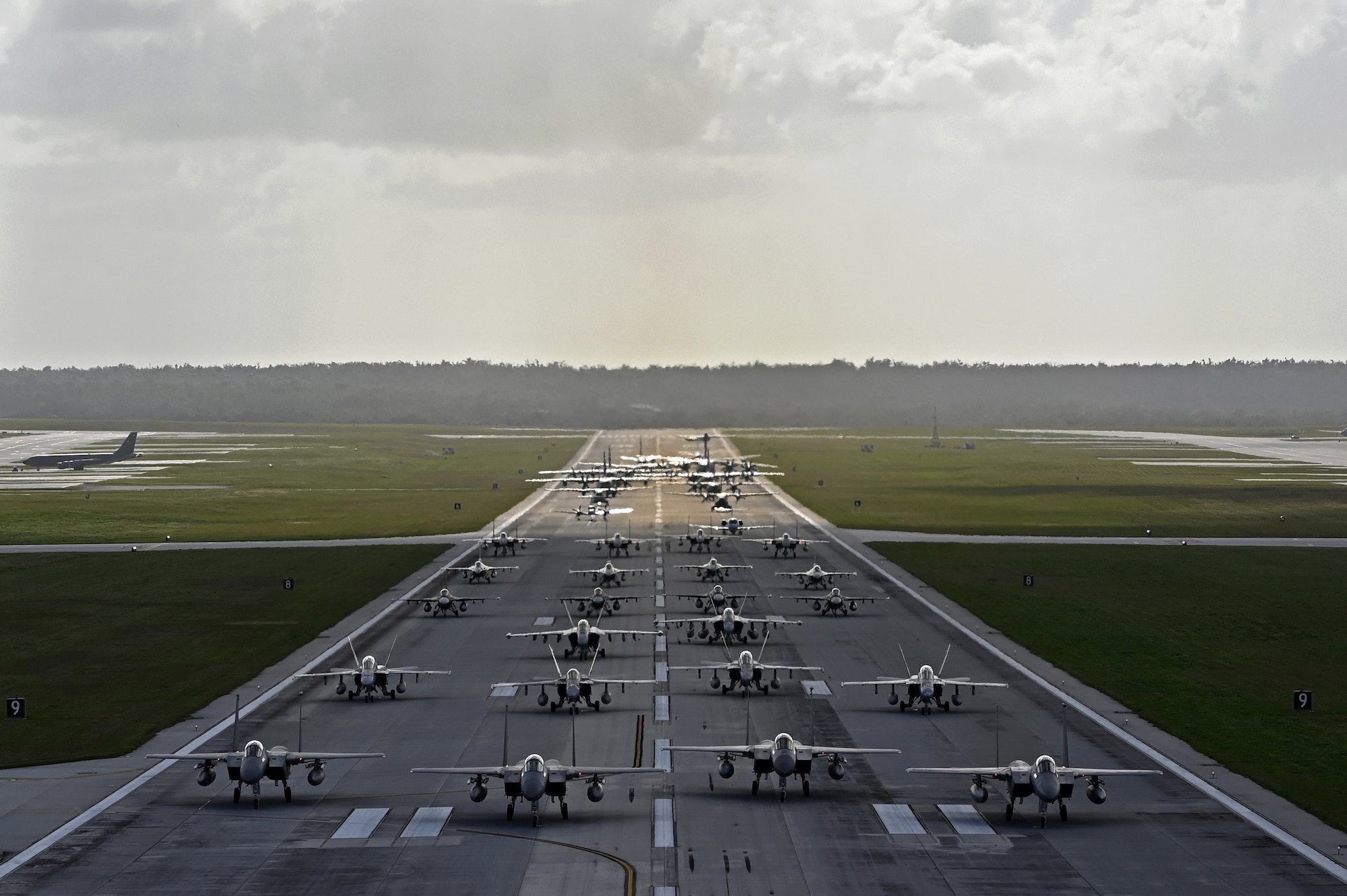 Multinational partners conduct an elephant walk as part of Cope North 2024 