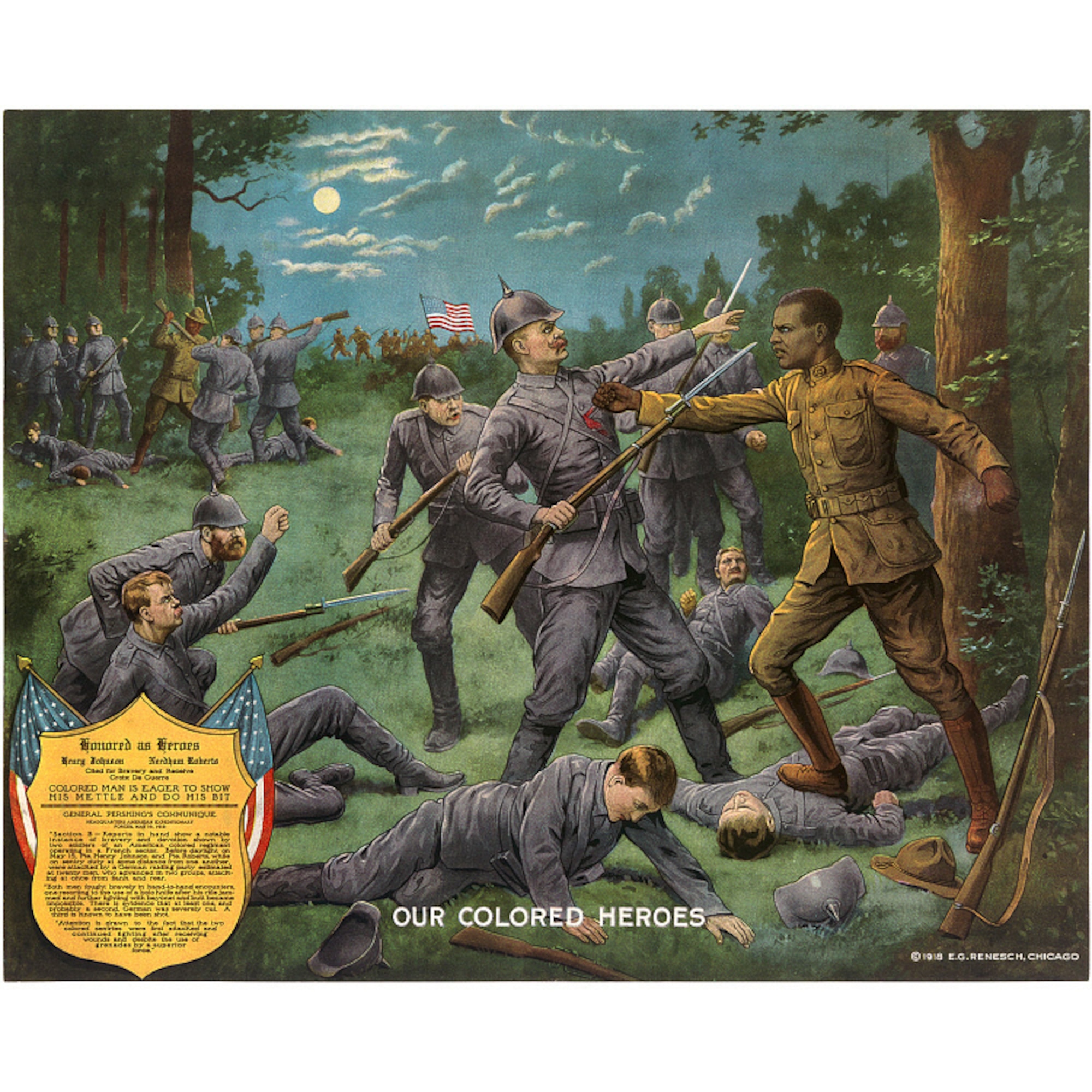 A painting of the heroic night of SGT. Johnson