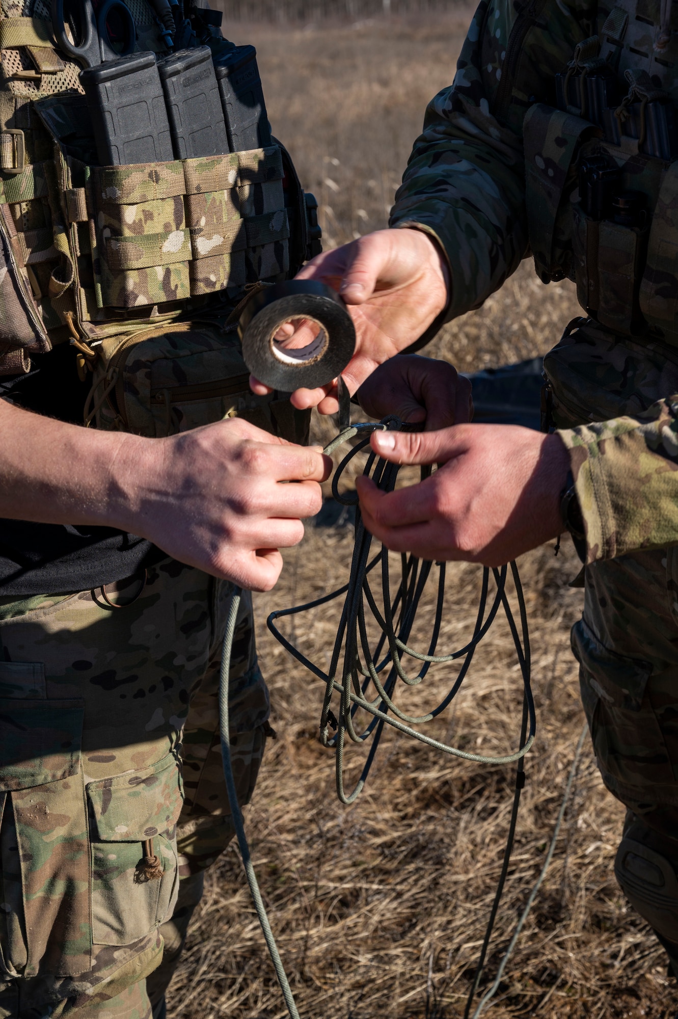 U.S. Navy Explosive Ordnance Disposal (EOD) Technicians assigned to Explosive Ordnance Disposal Mobile Unit (EODMU) 12 and EODMU 2 conduct disposal operations on unexploded ordnance (UXO) as part of Snow Crab Exercise 24-1. SNOWCRABEX is an annual exercise designed to test and evaluate U.S. Navy EOD and Navy Diver’s capabilities and equipment in a simulated arctic environment and improve combat effectiveness. Navy EOD and Navy Divers are part of the Navy Expeditionary Combat Force (NECF), enabling the U.S. Navy Fleet by clearing and protecting the battlespace. (U.S. Navy Photo by Mass Communication Specialist 1st Class Jacob D. Bergh/Released)