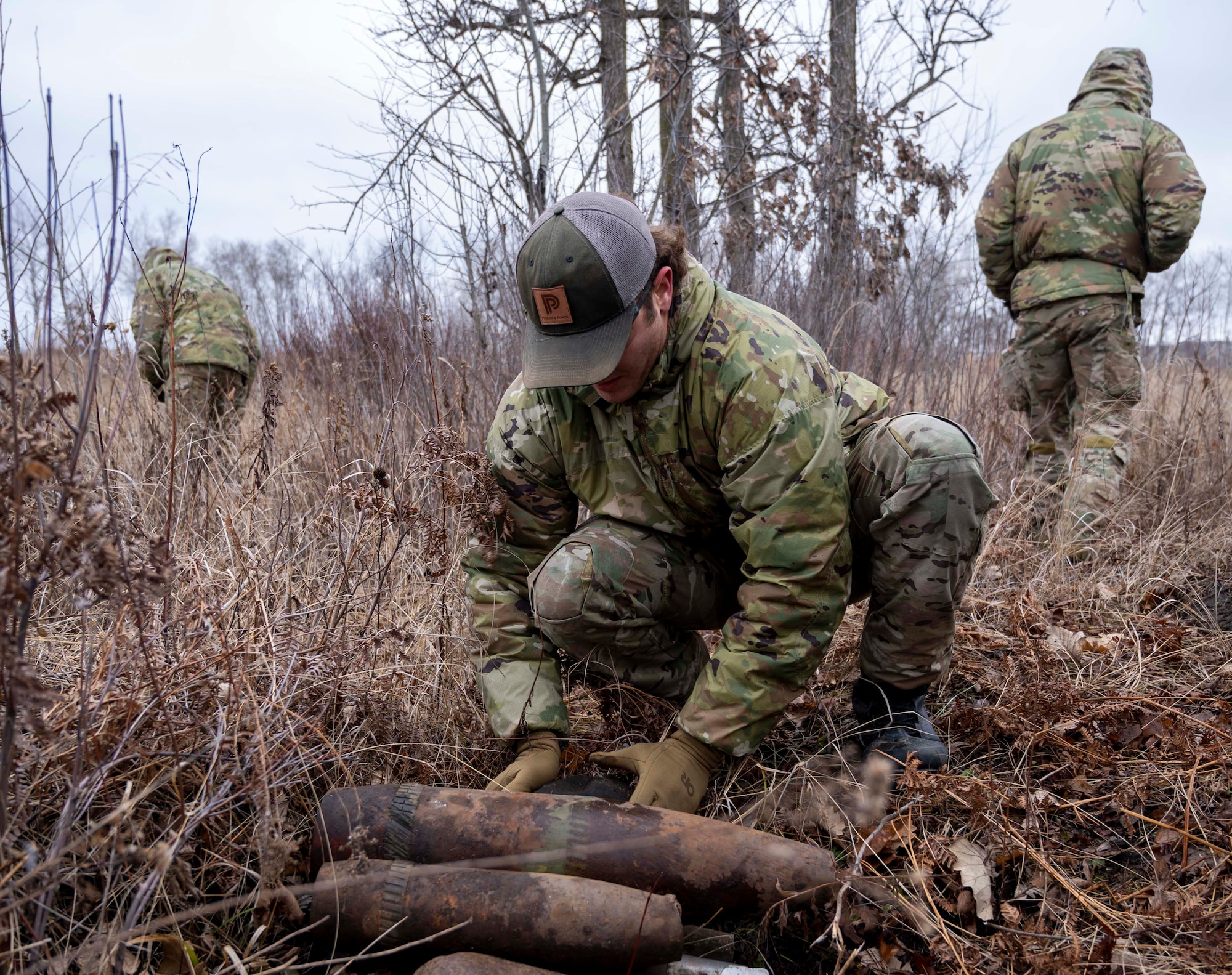 U.S. Navy Explosive Ordnance Disposal (EOD) Technicians assigned to Explosive Ordnance Disposal Group (EODGRU) 2 and Explosive Ordnance Disposal Mobile Unit (EODMU) 12 conduct disposal operations on unexploded ordnance (UXO) as part of Snow Crab Exercise 24-1. SNOWCRABEX is an annual exercise designed to test and evaluate U.S. Navy EOD and Navy Diver’s capabilities and equipment in a simulated arctic environment and improve combat effectiveness. Navy EOD and Navy Divers are part of the Navy Expeditionary Combat Force (NECF), enabling the U.S. Navy Fleet by clearing and protecting the battlespace. (U.S. Navy Photo by Mass Communication Specialist 1st Class Jacob D. Bergh/Released)