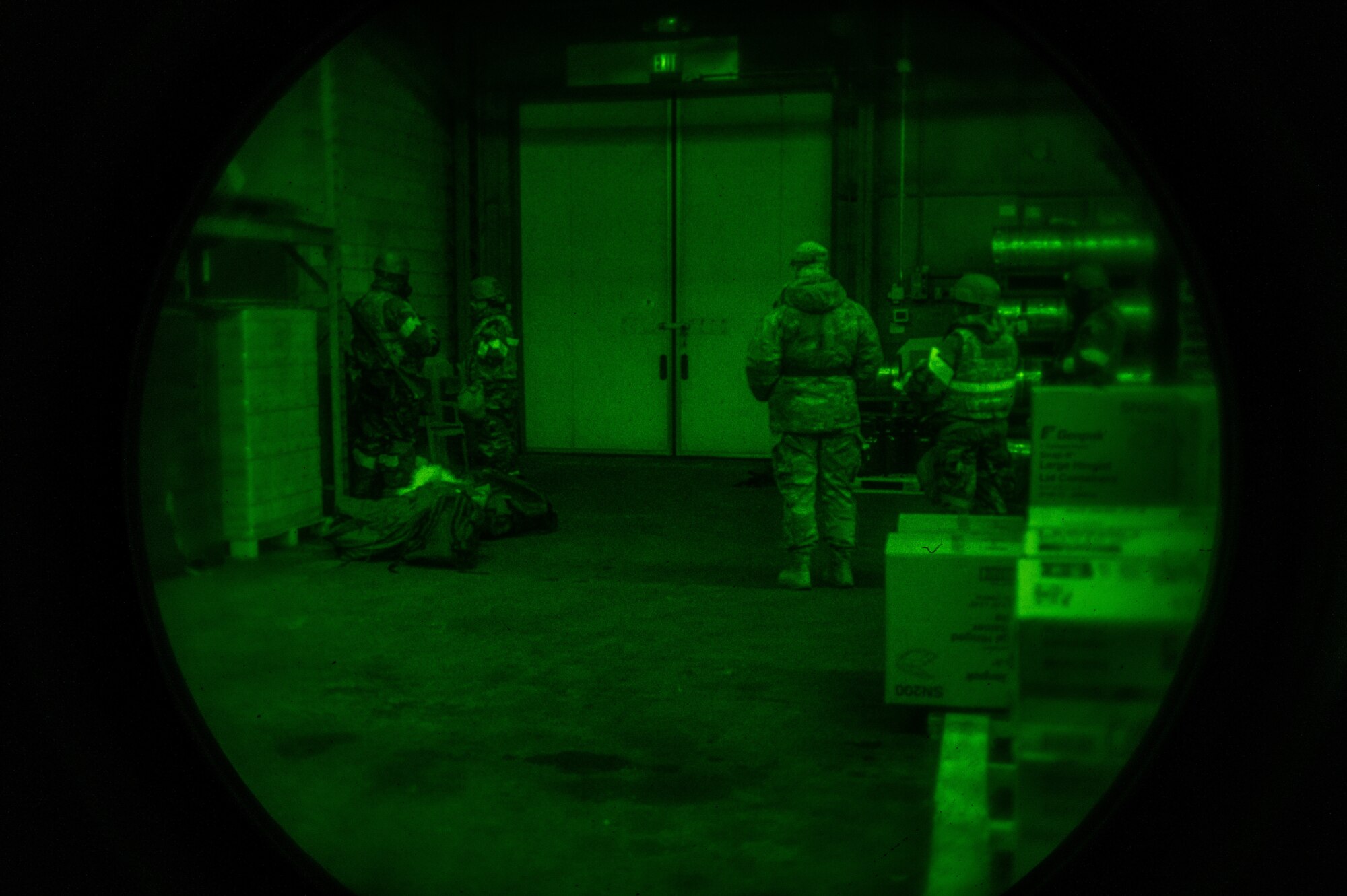 U.S. Air Force Airmen assigned to the 51st Force Support Squadron are observed and evaluated by wing inspection team members before a post attack reconnaissance sweep in response to a simulated attack during Beverly Midnight 24-1 at Osan Air Base, Republic of Korea, Jan. 30, 2024. Each squadron has members who are trained as evaluators who work closely with the inspector general team to ensure there is consistency and accuracy when evaluating personnel and procedures. Training is continuously conducted to generate combat airpower at a moment’s notice, affirming the commitment to the Republic of Korea remains ironclad and ensures regional stability throughout the Indo-Pacific. (U.S. Air Force photo by Airman 1st Class Chase Verzaal)