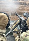 U.S. Soldiers with the Pennsylvania National Guard fire M240B machine guns during the crew served weapons course at Fort Indiantown Gap, Pennsylvania, Jan. 31, 2024. The crew served weapons course is offered through the Pennsylvania National Guard's Individual Training Branch. 36 students from units across the state honed in their marksmanship skills by training on the M249 light machine gun, M240B machine gun, Mark 19 40 mm grenade machine gun and M2A1 machine gun in order to become subject matter experts on those weapon systems. (U.S. Army National Guard photo by Sgt. 1st Class Rani Doucette)