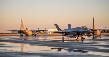 Photo of Aircraft sitting on the runway during the “Maple Thunder” exercise, at North Auxiliary Airfield, Joint Base Charleston, North, South Carolina, January 30, 2024.
