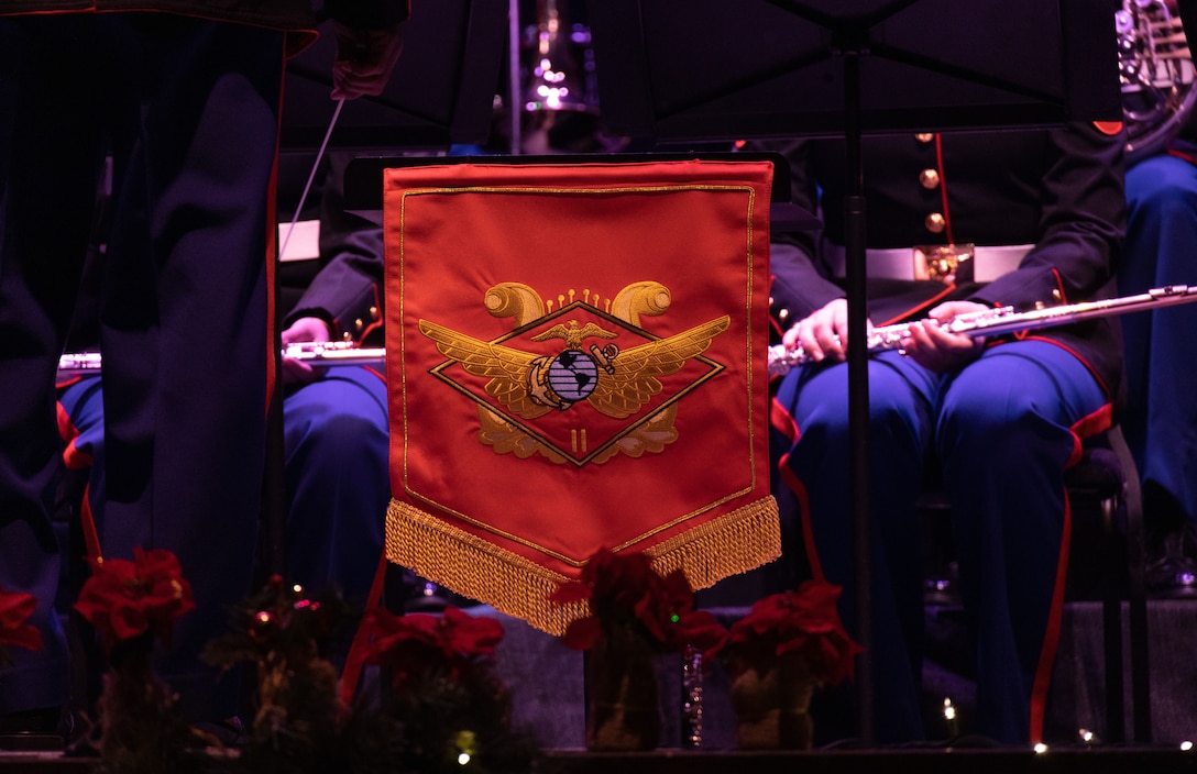 The 2nd Marine Aircraft Wing (MAW) Band held their annual Christmas concert at Marine Corps Air Station Cherry Point, North Carolina, Dec. 9, 2022. The event was open to the public and was 2nd MAW Band’s first Christmas concert since 2019 due to COVID-19 restrictions. 2nd MAW is the aviation combat element of II Marine Expeditionary Force.  (U.S. Marine Corps photo by Staff Sgt. Theodore Bergan)