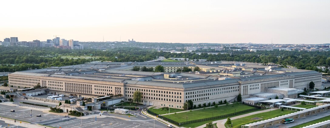 An aerial view of the Pentagon.