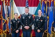 Sgt. Kyra Cure, Spc. Derek Smith, and Sgt. Caitlyn Smith, all assigned to the 646th Regional Support Group, and mobilized to Fort Cavazos, Texas, in support of the Mobilization Support Mission, pose for a photo following BLC Class 03-24 graduation ceremony, Jan. 31, 2024, Fort Cavazos, Texas.