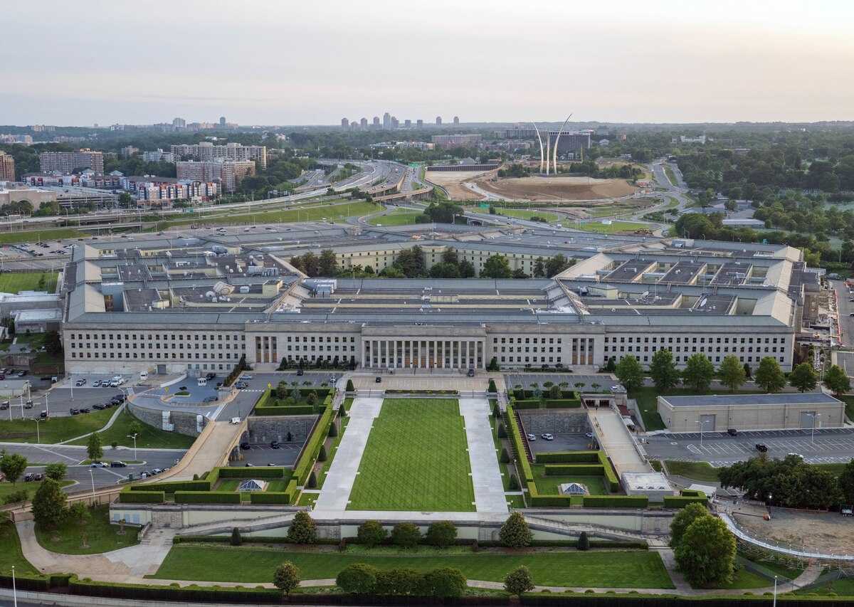 An aerial view of the Pentagon.
