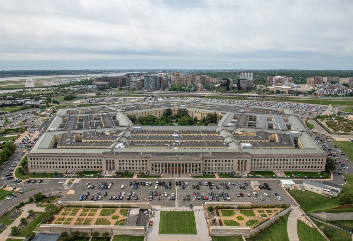 An aerial view of the Pentagon.