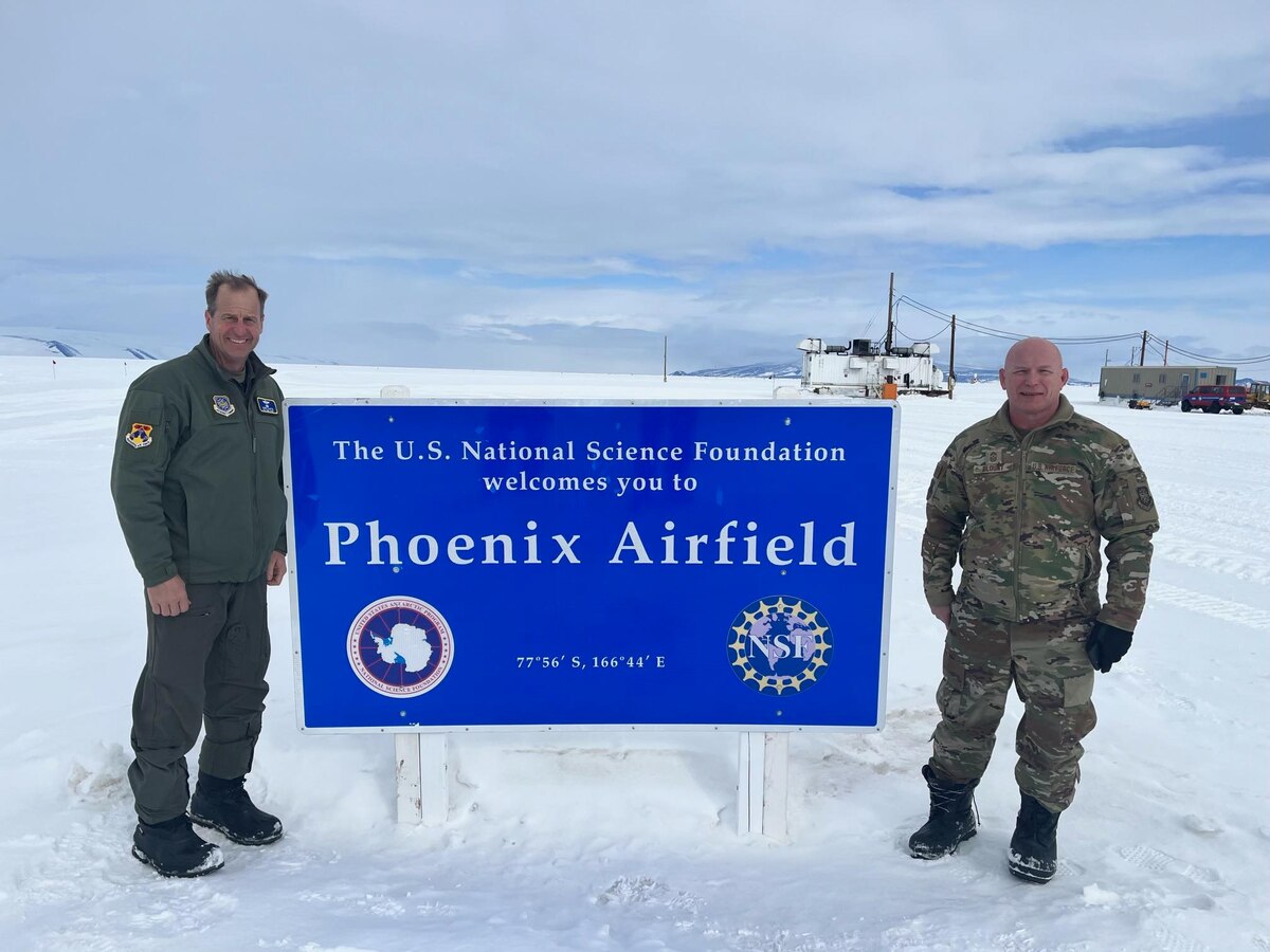 Maj. Gen. Corey Martin, 18th Air Force commander, and Chief Master Sgt. Thomas Blount, 18th Air Force command chief, participated in the 68th anniversary of Operation Deep Freeze (ODF). ODF is crucial in building relationships with partner nations like New Zealand as well as providing Department of Defense logistical support to the National Science Foundation (NSF) for their continued research with the U.S. Antarctic Program.