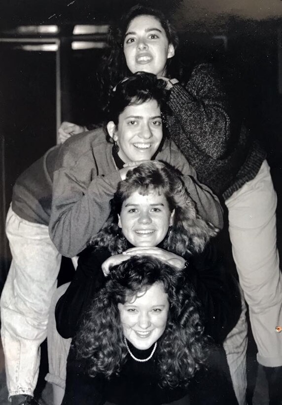 A group photo of Nicole Colburn, an art teacher for Department of Defense Education Activity (DoDEA) at Iwakuni Intermediate School And her childhood friends. (U.S. Marine Corps Courtesy Photo)