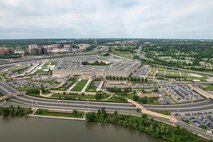An aerial view of the Pentagon.