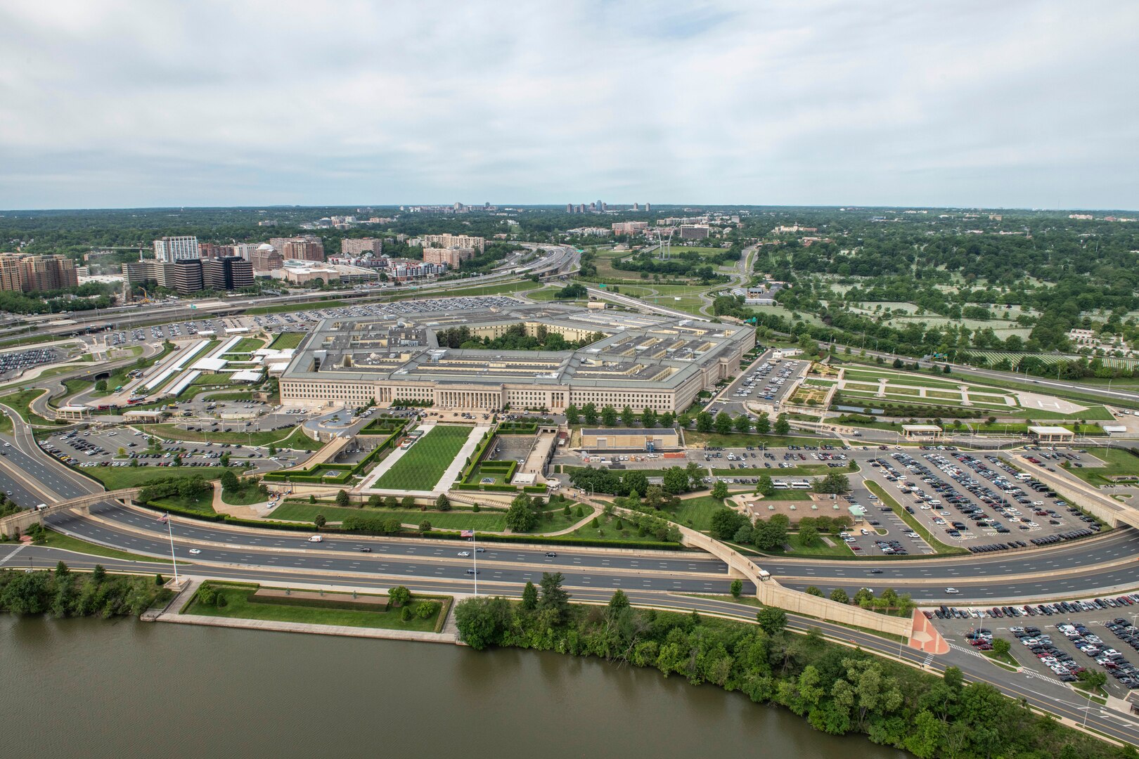 An aerial view of the Pentagon.