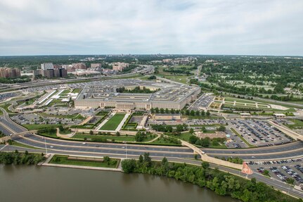 An aerial view of the Pentagon.